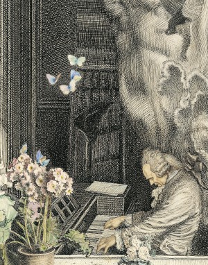 Austria, Allegory on the musical creation of Franz Joseph Haydn (1732-1809), print, detail